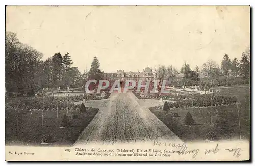 Cartes postales Becherel Chateau de Caradeuc Facade Sud ancienne demeure du procureur general La Chalotais