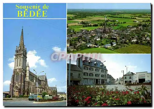 Cartes postales moderne Bedee L eglise et sa place Vue aerienne generale