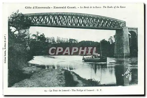 Cartes postales Cote d Emeraude Les Bords de la Rame Le pont de Lessard Bateau