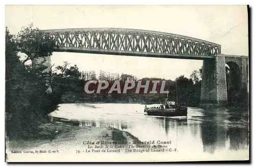 Cartes postales Cote d Emeraude Les Bords de la Rance Le pont de Lessard Bateau