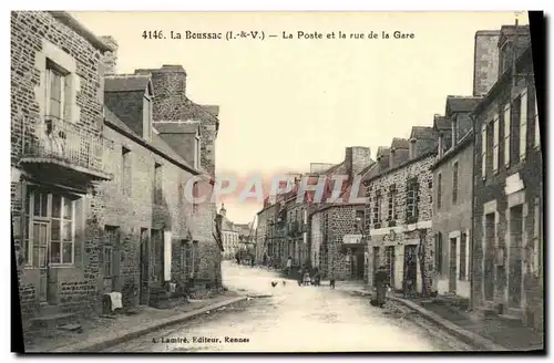 Cartes postales La Boussac La poste et la rue de la gare