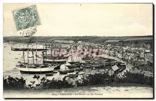 Cartes postales Cancale La Houle vue des Falaises Bateaux