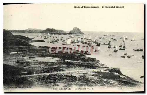 Ansichtskarte AK Cancale Le Rocher Bateaux