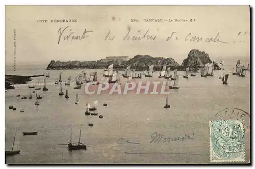 Ansichtskarte AK Cancale Le Rocher Bateaux