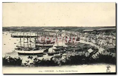 Cartes postales Cancale La Houle vue des Falaises Bateaux