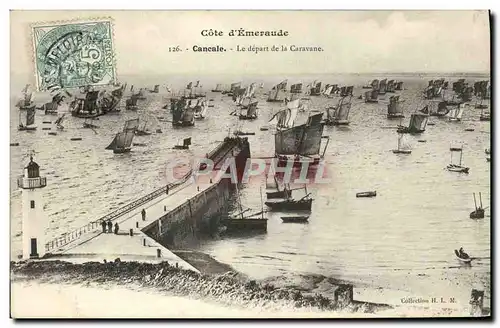 Cartes postales Cancale Le depart de la Caravane Bateaux