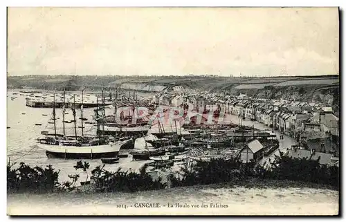 Cartes postales Cancale La Houle vue des Falaises Bateaux