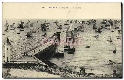 Ansichtskarte AK Cancale Le Depart de la Caravane Bateaux
