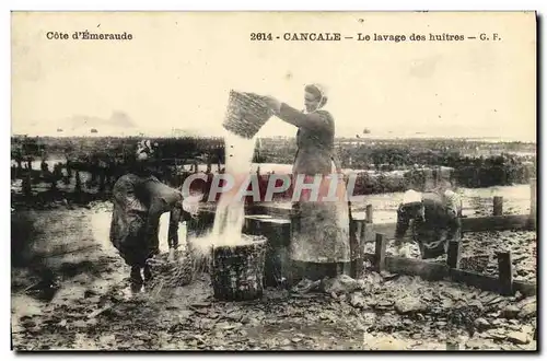 Cartes postales Cancale Le lavage des huitres Ostreiculture TOP