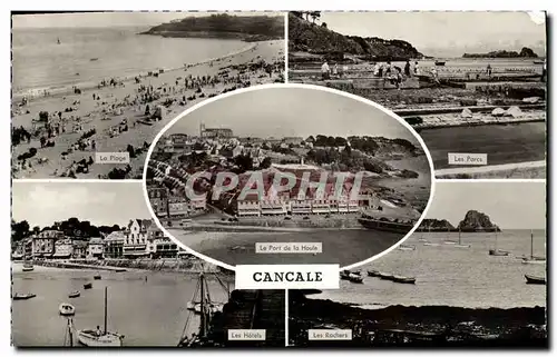 Moderne Karte Cancale La plage Les hotels Les parcs Les rochers Ostreiculture