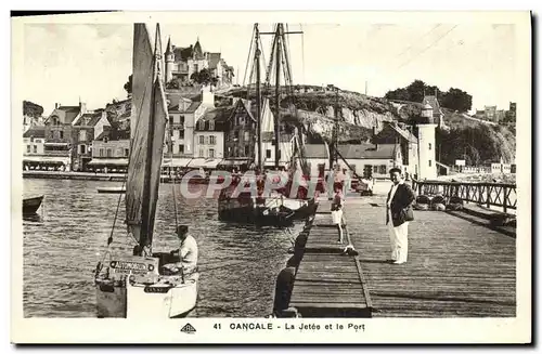 Cartes postales Cancale La Jetee et le Port Bateaux