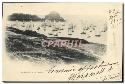 Cartes postales Cancale Le Rocher Bateaux