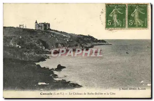 Cartes postales Cancale Le Chateau de Barbe Brulee et la Cote