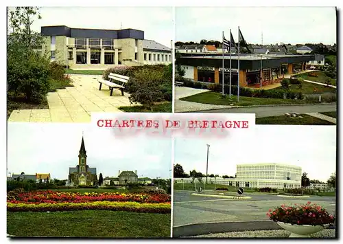 Cartes postales moderne Chartres de Bretagne La Mairie L Eglise