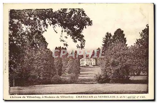 Cartes postales Chatillon En Vendelais a Madame De Villanfray Chatillon En Vendelais