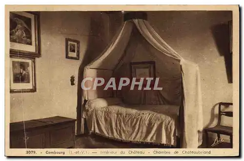 Ansichtskarte AK Combourg Interieur du Chateau Chambre de Chateaubriand