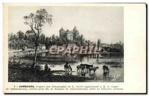 Cartes postales Combourg D Apres Une lithographie de Ciceri Vaches