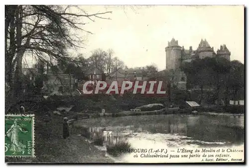 Cartes postales Combourg L Etang du Moulin et le Chateau