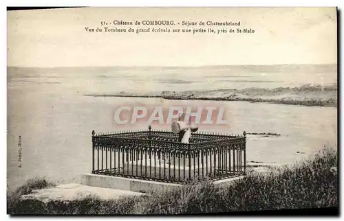 Ansichtskarte AK Combourg Le Chateau Chateaubriand Vue du tombeau de l ecrivain pres de St Malo