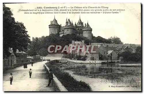 Cartes postales Combourg Le Chateau et la Chaussee de L Etang