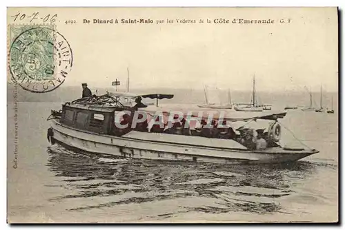 Cartes postales De Dinard Saint Malo Par les Vedettes de la Cote d Emeraude Bateau
