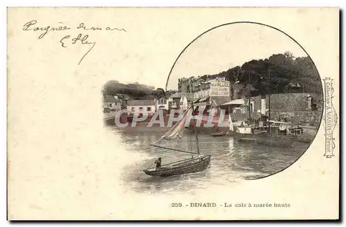 Cartes postales De Dinard La Cale a Maree Haute Bateau