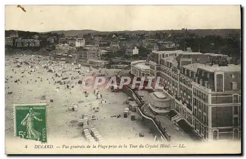 Ansichtskarte AK Dinard Vue Generale de la Plage Prise de la Tour du crystal Hotel