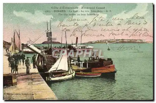 Cartes postales Dinard La Cage Au loin Saint Malo Bateaux