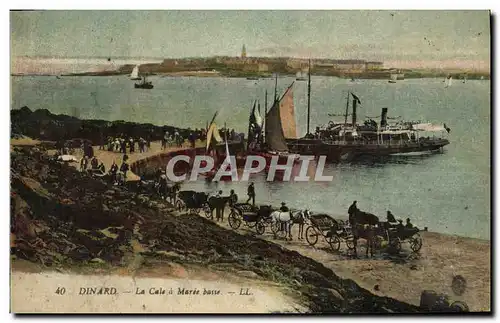 Cartes postales Dinard La Cale a Maree basse Bateaux