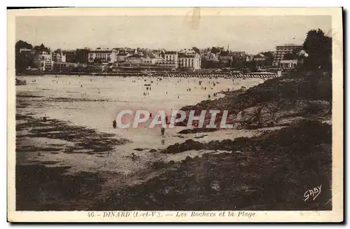 Cartes postales Dinard Les Rochers et la Plage