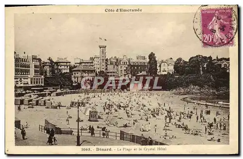 Cartes postales Dinard La Plage et le Crystal Hotel