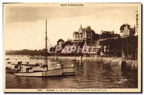 Ansichtskarte AK Dinard Le Port et la Promenade Clair de Lune Bateau