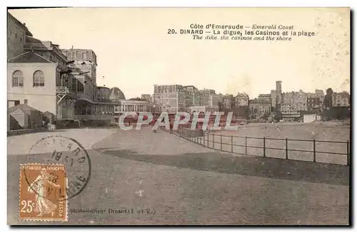 Cartes postales Dinard La digue les Casinos et la Plage