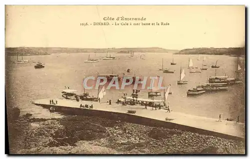 Ansichtskarte AK Dinard La Cale a mer basse et la Rade Bateaux