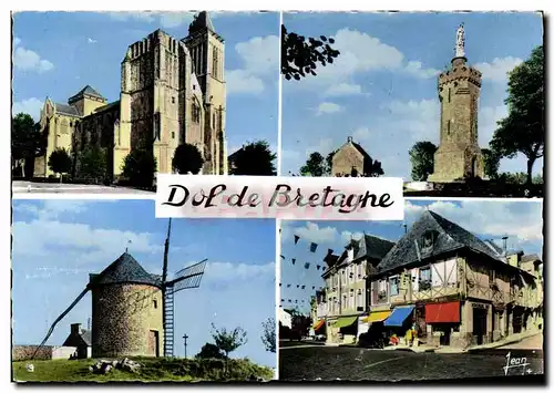 Cartes postales moderne Dol de Bretagne Cathedrale St Samson Chapelle ND de l Esperance Moulin du Tertre Vieilles maison