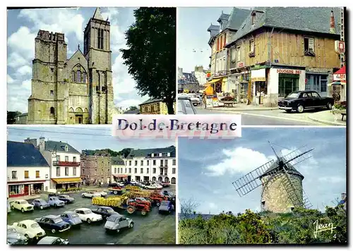 Cartes postales moderne Dol de Bretagne Cathedrale Saint Samson Vieilles maisons Place Chateaubriand Moulin du Tertre