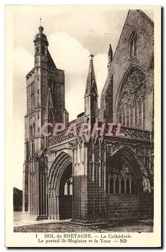 Ansichtskarte AK Dol de Bretagne La Cathedrale Le Portail St Magloire et la Tour