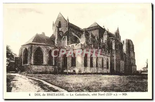 Ansichtskarte AK Dol de Bretagne La Cathedrale cote Nord