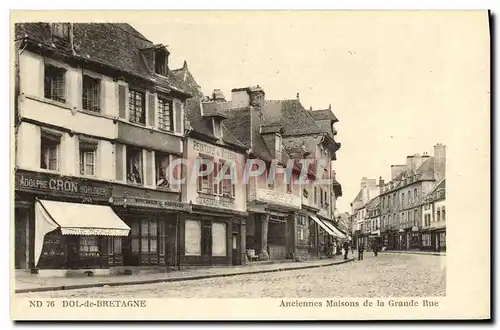 Cartes postales Dol de Bretagne Anciennes Maisons de la Grande Rue Adolphe Cron Horloger