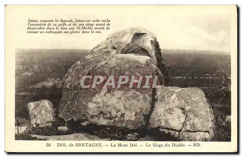 Ansichtskarte AK Dol de Bretagne Le Mont Dol Le siege du diable