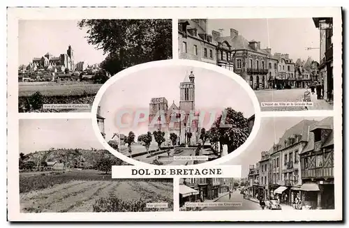 Cartes postales moderne Dol de Bretagne Grande rue et cours des Charretiers Hotel de ville et la grande ville