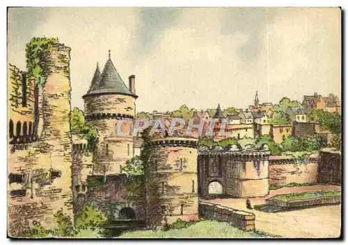 Cartes postales Fougeres Le chateau Porte Notre Dame et la ville haute