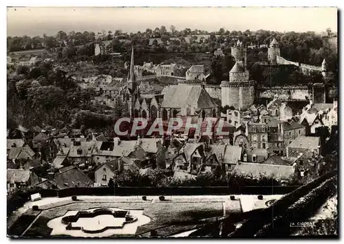 Cartes postales moderne Fougeres Ensemble de la ville basse et du chateau vus du jardin public