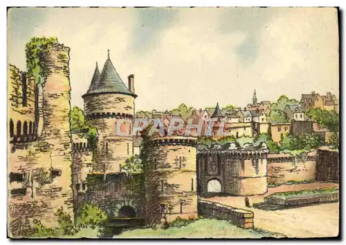 Ansichtskarte AK Fougeres Le Chateau Porte Notre Dame et la Ville Haute