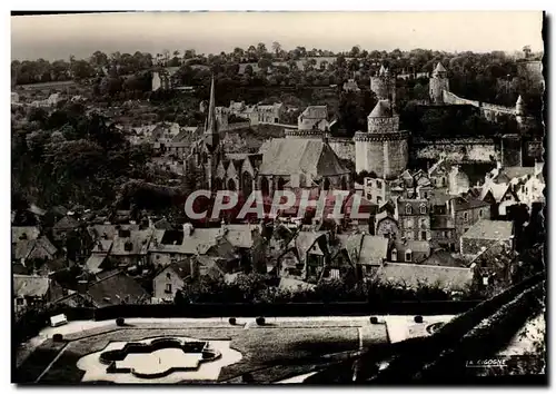 Cartes postales moderne Fougeres Ensemble de la ville basse et du chateau vus de jardin public