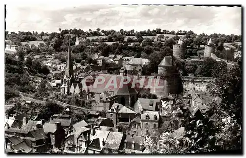 Cartes postales moderne Fougeres Vue generale sur le Chateau A gauche l Eglise Saint Sulpice