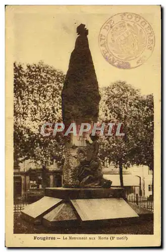 Cartes postales Fougeres Le Monument aux Morts Militaria