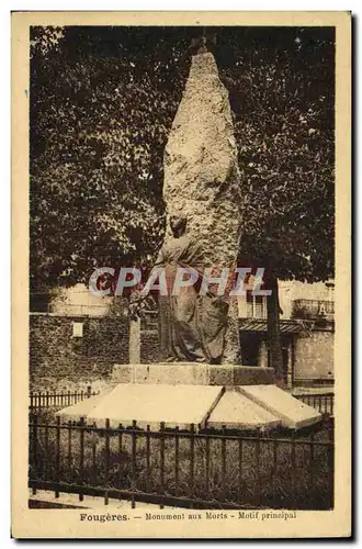 Cartes postales Fougeres Le Monument aux Morts Motif principal Militaria