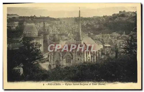 Ansichtskarte AK Fougeres Eglise Saint Sulpice et Tour Raoul