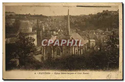 Ansichtskarte AK Fougeres Eglise Saint Sulpice et Tour Raoul